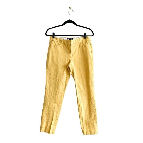 Banana Republic Womens Sloan Trouser Chino Pants Yellow Size 8 - Picture 2 of 11